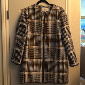 Black & White plaid zippered jacket.